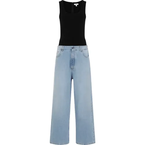 Blauer Denim Jumpsuit Moderner Stil - Alaïa - Modalova