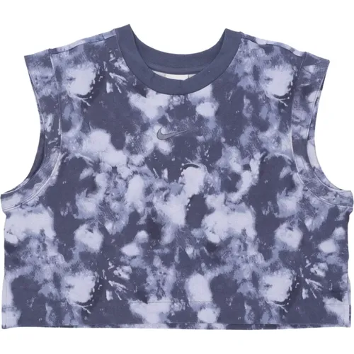 Wave Dye Crop Tank Top , Damen, Größe: M - Nike - Modalova