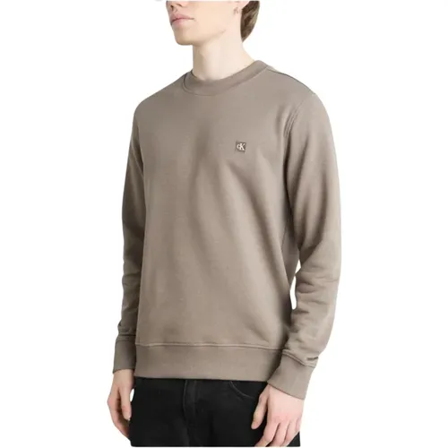 Elegant Badge Sweatshirt , Herren, Größe: M - Calvin Klein - Modalova