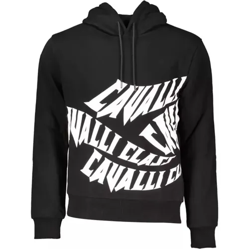 Hooded Sweater with Logo Print , male, Sizes: M, XL, L, 2XL, S - Cavalli Class - Modalova