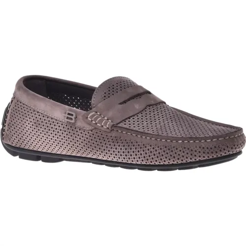 Lace-up in taupe perforated nubuck , male, Sizes: 8 UK, 9 1/2 UK, 10 UK, 7 UK, 7 1/2 UK, 6 UK, 9 UK, 8 1/2 UK, 11 UK, 5 UK - Baldinini - Modalova