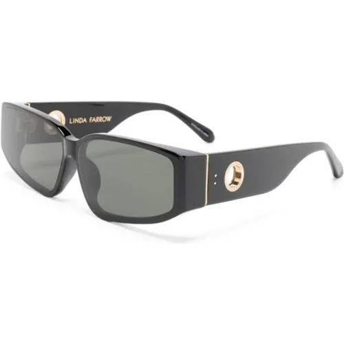 Schwarze Sonnenbrille für den täglichen Gebrauch , Damen, Größe: 66 MM - Linda Farrow - Modalova