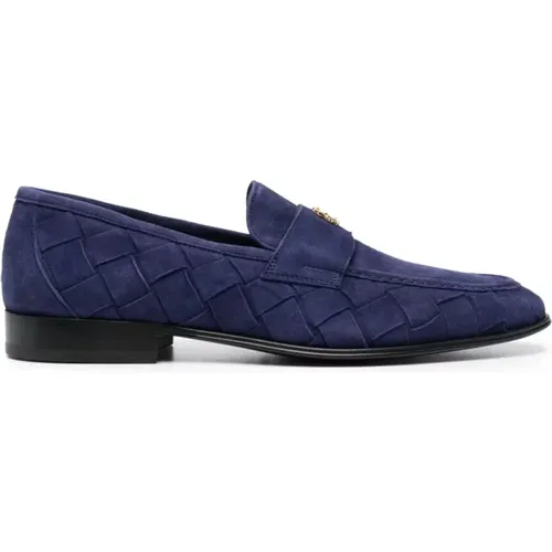 Blaue Wildleder Freizeit Loafers , Herren, Größe: 44 EU - Roberto Cavalli - Modalova