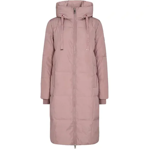 Long Down Coat with Double Zipper and Hood , female, Sizes: 2XL, S, XS, L, XL, M - MOS MOSH - Modalova