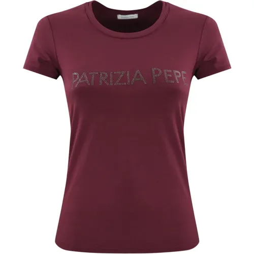 Damen Logo T-Shirt mit Strass Logo - PATRIZIA PEPE - Modalova