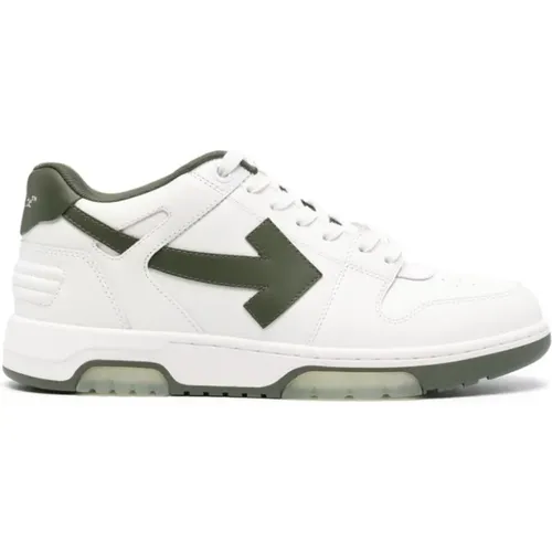 Off , Grüne Ledersneaker , Herren, Größe: 42 1/2 EU - Off White - Modalova