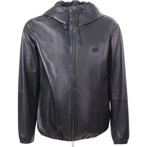 Lambskin Coat with Double Zip , male, Sizes: 2XL - Emporio Armani - Modalova