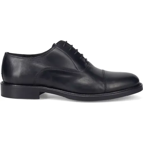 Klassische schwarze flache Schuhe , Herren, Größe: 40 EU - Sangiorgio - Modalova