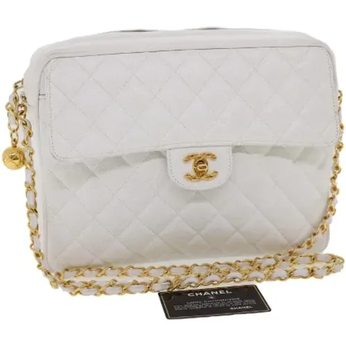 Gull Lær Chanel Flap Bag , female, Sizes: ONE SIZE - Chanel Vintage - Modalova