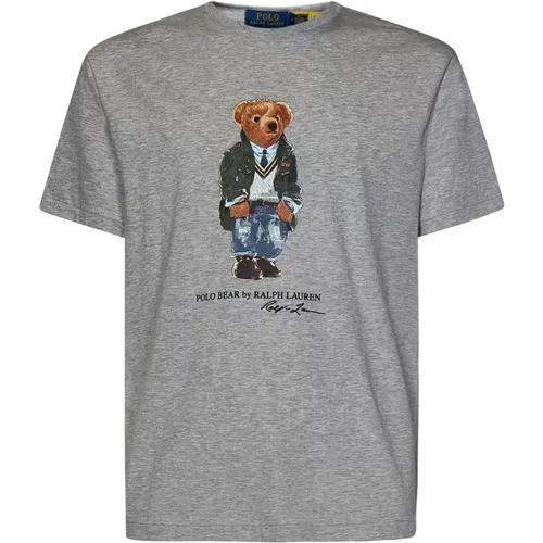 Graue Polo Bear Grafik T-Shirts und Polos , Herren, Größe: XL - Polo Ralph Lauren - Modalova