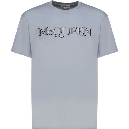 Logo Print Cotton T-Shirt , male, Sizes: L - alexander mcqueen - Modalova