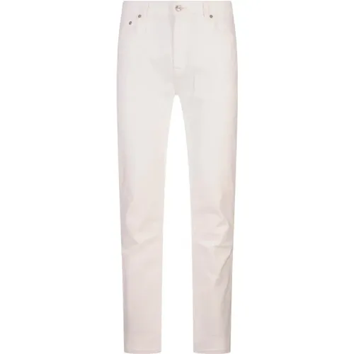Weiße Blumige Jacquard Slim-Fit Jeans , Herren, Größe: W33 - ETRO - Modalova