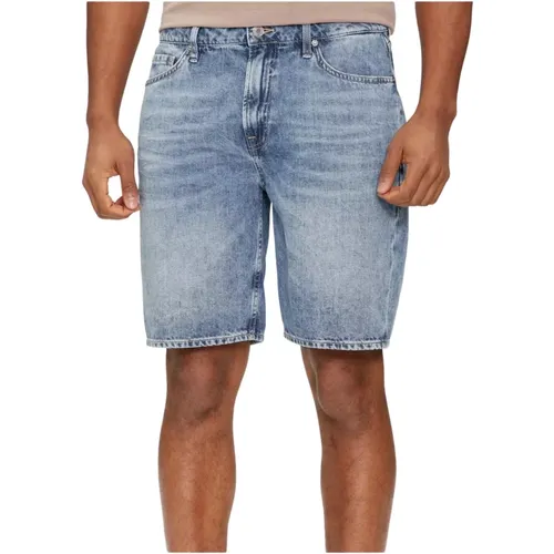 Denim slim stretch shorts - Blau , Herren, Größe: W30 - Guess - Modalova