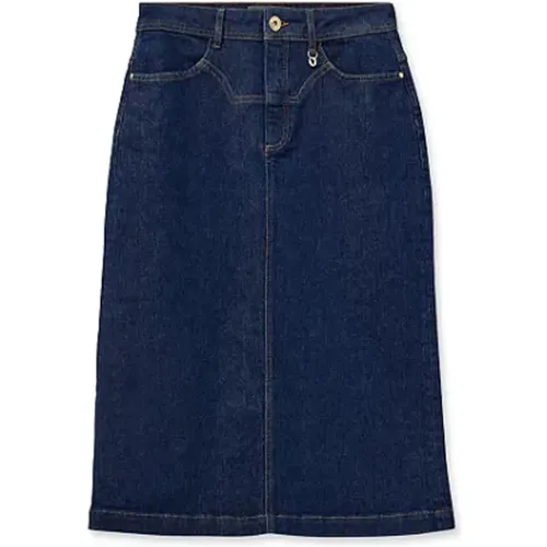 Denim Skirt A-line Dark , female, Sizes: W32, W26, W33, W27, W28, W30, W24, W29, W31, W25 - MOS MOSH - Modalova