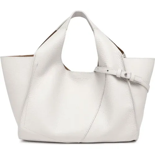 Leather Shopping Bag Euforia Snap Closure , female, Sizes: ONE SIZE - Gianni Chiarini - Modalova
