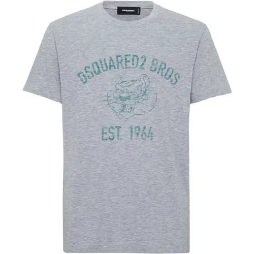 Graue T-Shirts und Polos , Herren, Größe: XL - Dsquared2 - Modalova