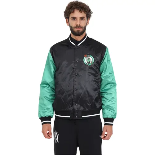 Glänzende Bomberjacke mit Teamlogo , Herren, Größe: XL - new era - Modalova