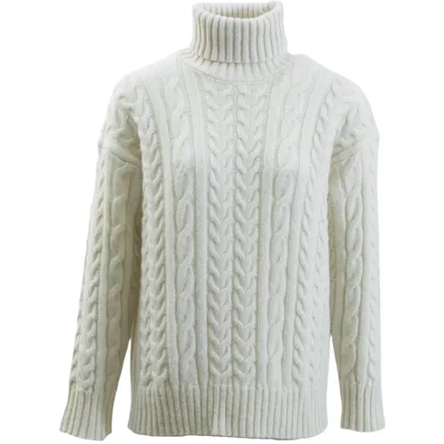 Wool Knit Turtleneck with Cable Design , female, Sizes: 2XS - PESERICO - Modalova