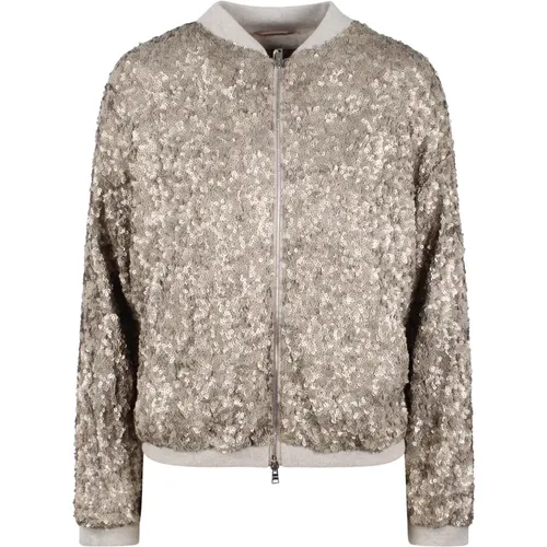 Sequin Bomber Jacket , female, Sizes: XS, L - Herno - Modalova