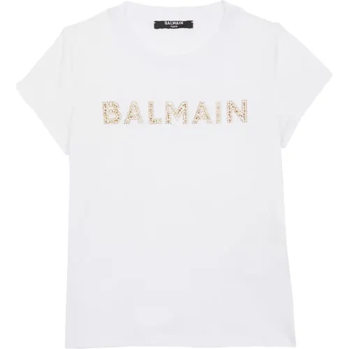 Strassbesetztes T-Shirt Balmain - Balmain - Modalova