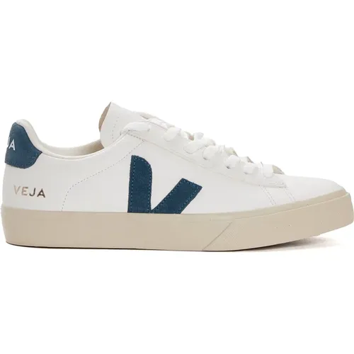 Weiße Kalifornien Blaue Ledersneakers , Herren, Größe: 42 EU - Veja - Modalova