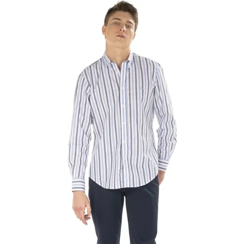 Men's Shirt Two Fabrics Striped , male, Sizes: M - Harmont & Blaine - Modalova