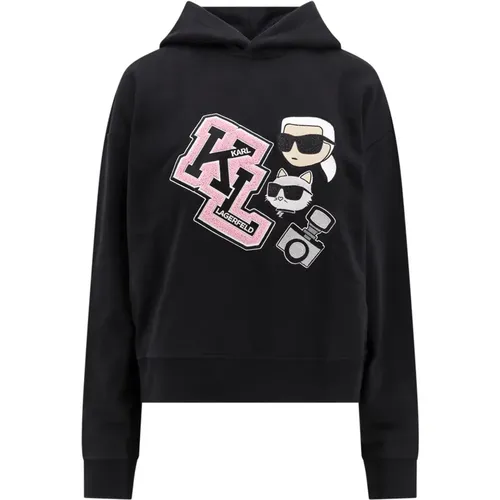 Hooded Sweatshirt, Long Sleeve, Relaxed Fit , female, Sizes: S, L, XS, M - Karl Lagerfeld - Modalova