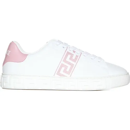 Weiße Rosé Sneakers , Damen, Größe: 37 EU - Versace - Modalova