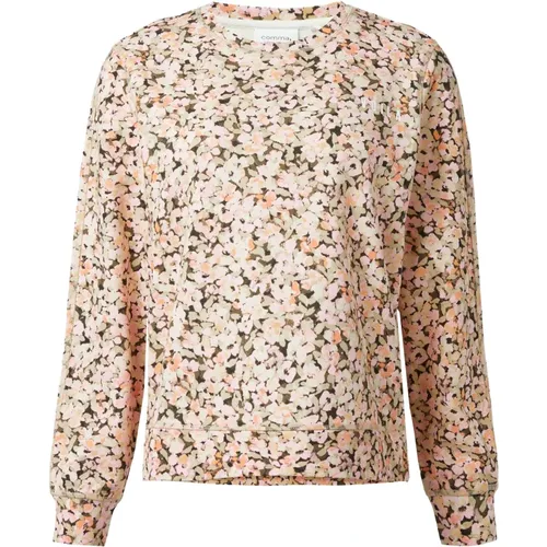 Blumiges Muster Sweatshirt , Damen, Größe: XL - comma - Modalova