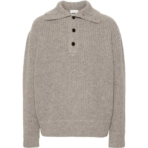 Grauer Wollstrickpullover Hoher Kragen , Herren, Größe: L - Dries Van Noten - Modalova