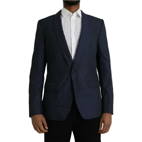 Blaue Martini Einreihiger Blazer - Dolce & Gabbana - Modalova