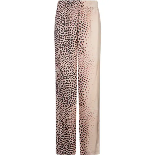 White Leopard Print Drawstring Trousers , female, Sizes: M, XS - Roberto Cavalli - Modalova