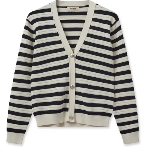 Striped Knit Cardigan , female, Sizes: S, XS, L - MOS MOSH - Modalova