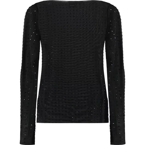 Rhinestone Langarm-Top , Damen, Größe: M - pinko - Modalova