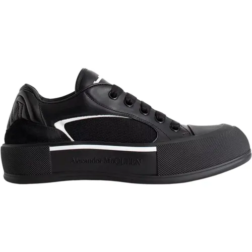 Schwarze und weiße Skate Deck Plimsoll Sneakers , Herren, Größe: 41 EU - alexander mcqueen - Modalova