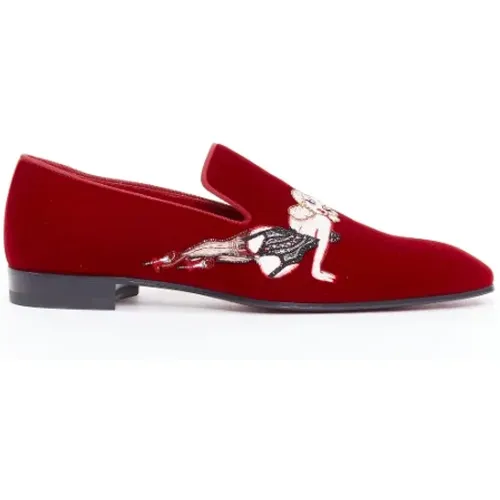 Pre-owned Velvet flats , male, Sizes: 7 UK - Christian Louboutin Pre-owned - Modalova