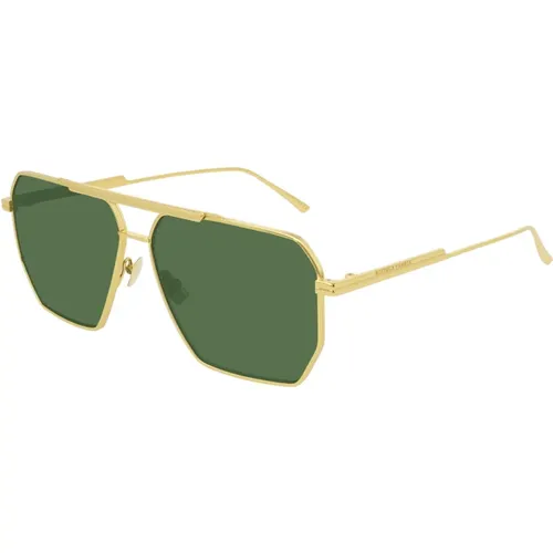 Gold/Grün Sonnenbrille Bv1012S , Herren, Größe: 60 MM - Bottega Veneta - Modalova