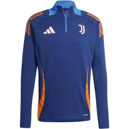 Blaue Juventus Sweatshirt mit hohem Kragen , Herren, Größe: 2XL - Adidas - Modalova