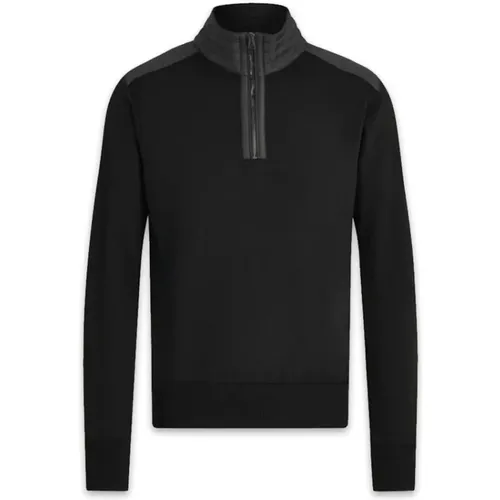 Merino Schwarzer Quarter Zip Pullover , Herren, Größe: 2XL - Belstaff - Modalova