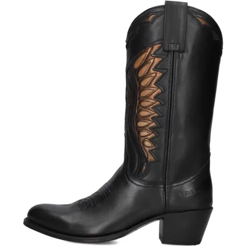 Schwarze Cowboy Stiefel Modell 18802 , Damen, Größe: 39 EU - Sendra - Modalova