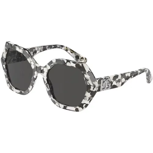 Schwarze und Weiße Bubble-Sonnenbrille - Dolce & Gabbana - Modalova