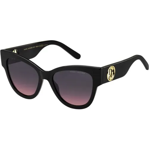 Schwarze Graue Fuchsia Sonnenbrille , Damen, Größe: 53 MM - Marc Jacobs - Modalova