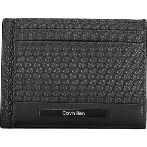 Herren Geldbörse Schwarz, Kartenhalter, Kontrastdetails - Calvin Klein - Modalova