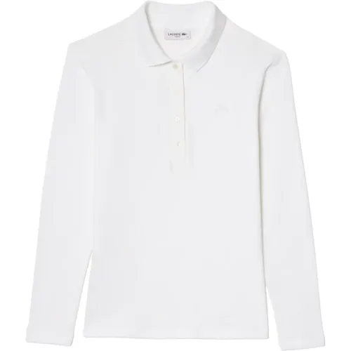 Weiße Polo-Shirt mit Perlmuttknöpfen , Damen, Größe: 3XL - Lacoste - Modalova