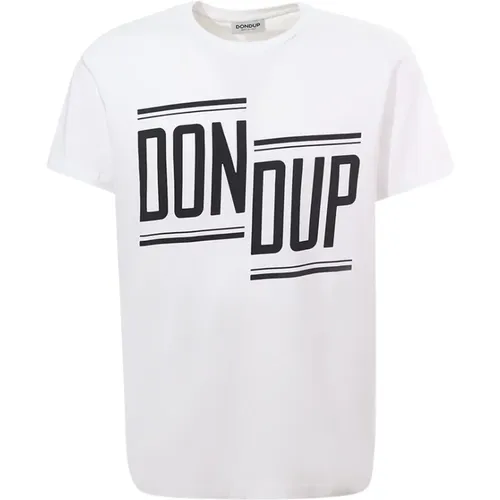 Crew-neck T-shirt with Contrasting Logo , male, Sizes: S, XL, 2XL - Dondup - Modalova