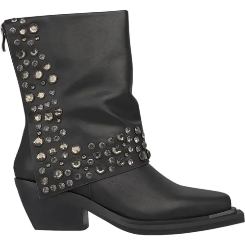 Studded Pleat Bootie , Damen, Größe: 37 EU - Alma en Pena - Modalova