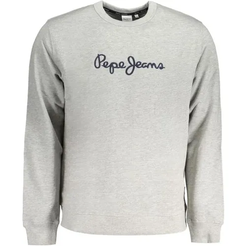 Embroidered Logo Cotton Sweatshirt , male, Sizes: 2XL, L, S, M - Pepe Jeans - Modalova