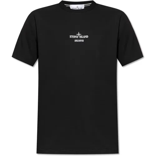 T-Shirt mit Logo , Herren, Größe: L - Stone Island - Modalova