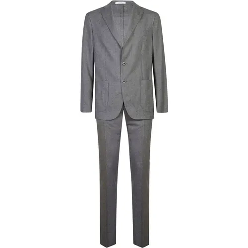 Grey Melange Blazer and Pants Set , male, Sizes: 2XL, L, XL, S - Boglioli - Modalova