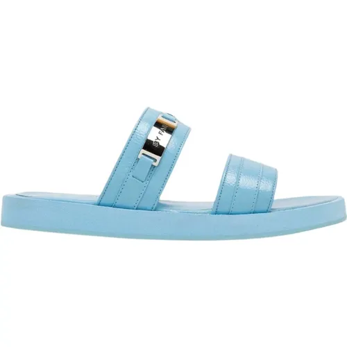 Easy Sandalen glänzend körniges Leder , Damen, Größe: 40 EU - By FAR - Modalova